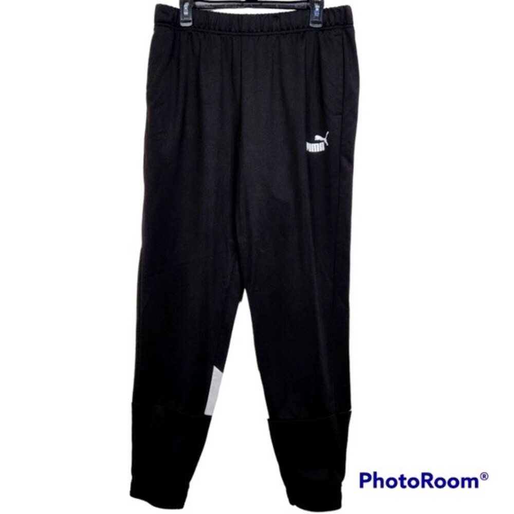 Puma Mens Black And White Joggers Size Large